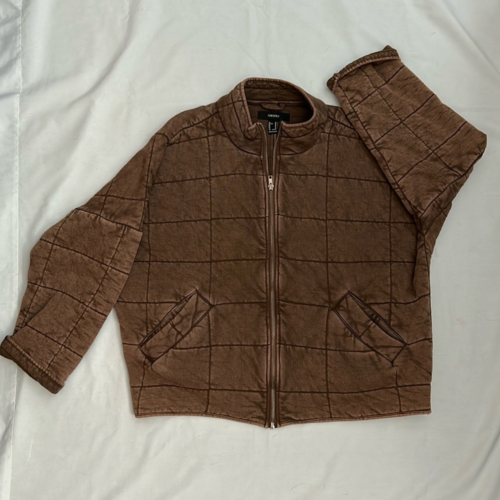 Forever 21 Quilted Zip Up Jacket